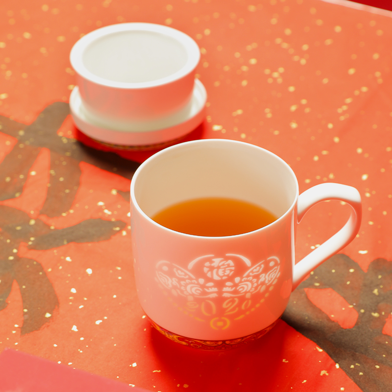 茶杯茶水分离杯子陶瓷带盖景德镇星座杯花茶杯办公室过滤杯国潮风